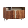 **Technische titel in het Nederlands: Modern houten TV-meubel met grooved deuren**