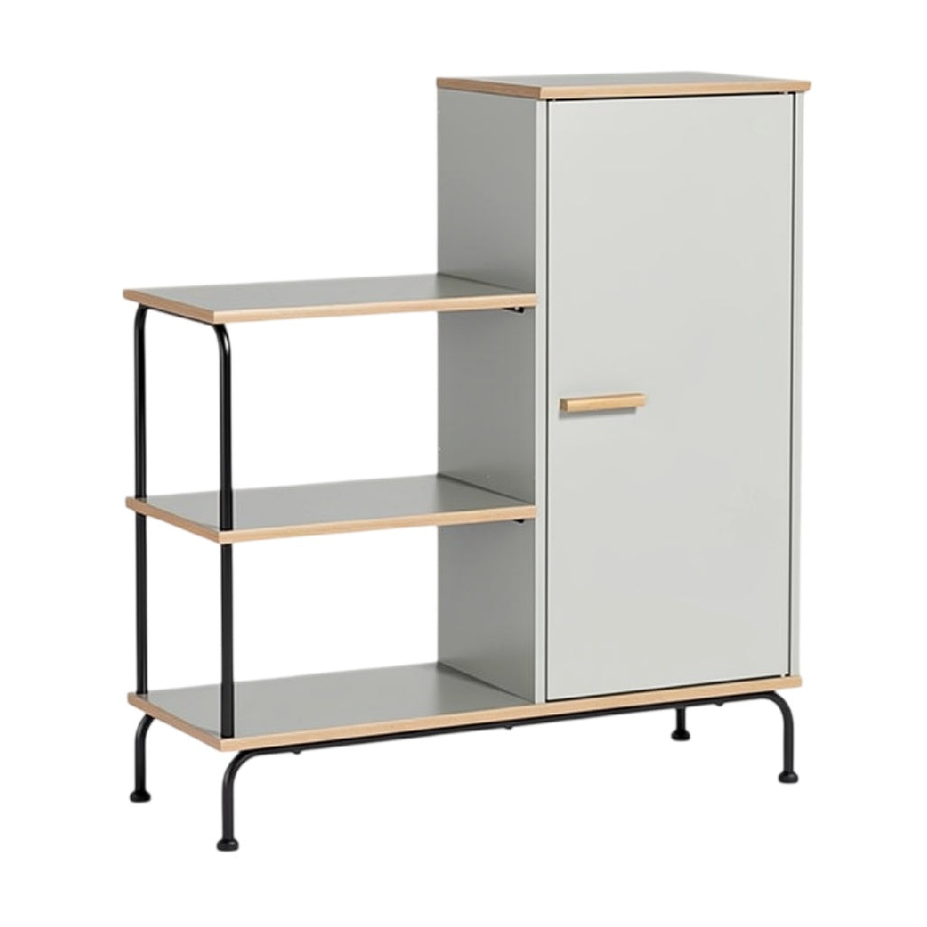 **Technische titel in het Nederlands: Strakke design kast met open planken en deur**