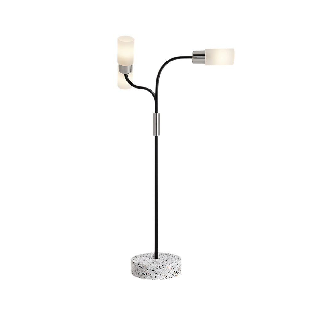 **Moderne bureaulamp met dubbele lichtbronnen en betonvoet**